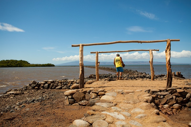 アリイ・フィッシュポンド | ハワイ・モロカイ島に残る石の壁で囲われた養魚池