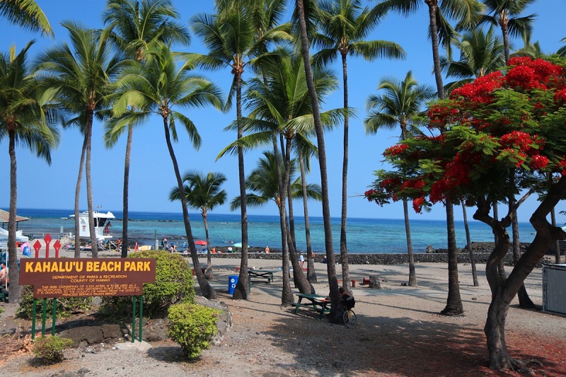 【カハルウ ビーチ パーク】ハワイ島の王族の伝統が色濃く残るエリア