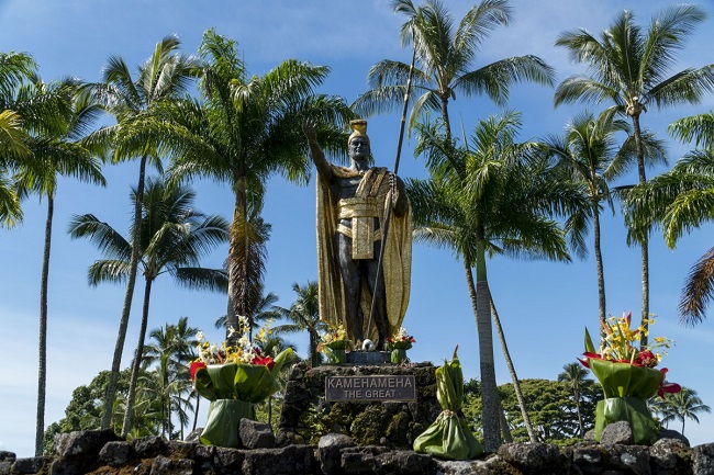 ハワイ・ハワイ島_カメハメハ大王像（カパアウ）_LG0180
